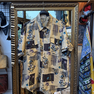 Naf Naf 100% Silk Shirt — “Opium Bloom”