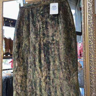 Mixed Green Velvet Skirt
