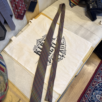 Steve Scheiner Wool-Blend Plaid Square-Bottom Skinny Tie