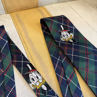 90's Disney Scrooge McDuck Tartan Silk Tie