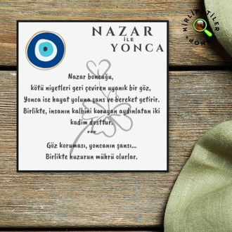 KirliPatiler Epoksi Nazar Boncuğu Yonca Şans Araç Aksesuarı, Araç Ayna Aksesuarı