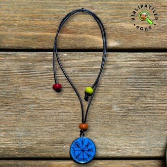 KirliPatiler Epoksi Viking Pusulası (Vegvísir) Araç Aksesuarı, Araç Ayna Aksesuarı