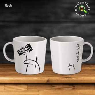 KirliPatiler Taş Kupa Fincan Üzeri Rock And Rolls Baskılı