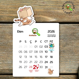 KirliPatiler 2026 Takvim Uykucu Kedi