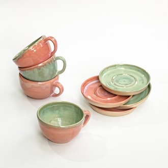 Latte Fincan Seti - Blush & Mist