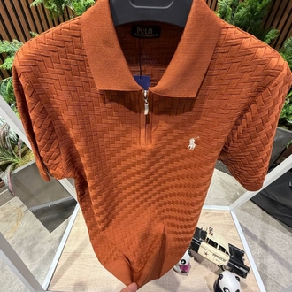 Polo Ralph Lauren Fermuarlı Kiremit Rengi Triko Polo