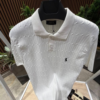 Polo Ralph Lauren Beyaz Triko Cable-Knit Polo