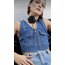 Denim Fermuarlı Yelek
