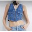 Denim Fermuarlı Yelek