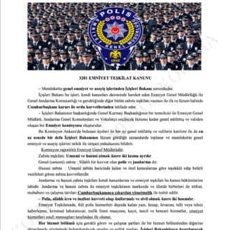 2026 Polis Mevzuatı Notları (31 Kanun ve Yönetmelik Özeti)