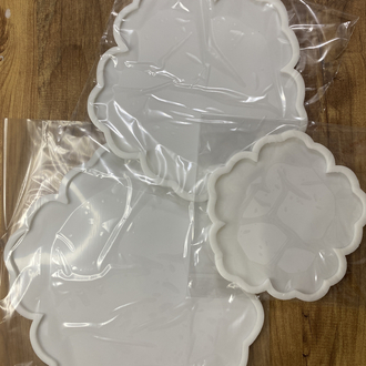 3 lü set 15-20-25cm Çiçek model katlı sunumluk kurabiyelik kalıbı silikon kalıp