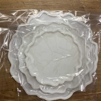 3 lü set 15-20-25cm Geode model katlı sunumluk kalıbı silikon kalıp