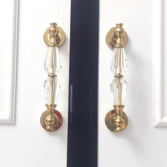 Lüks Kristal Gold Renk Sürgü/Cekme Kapı Kolu Serisi 
