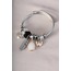 GRİ TÜY DETAYLI VE KRİSTAL DETAYLI CHARM KADIN BİLEKLİK