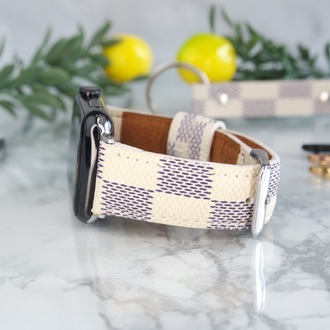 Applewatch Luxury Deri Saat Kordonu Bej