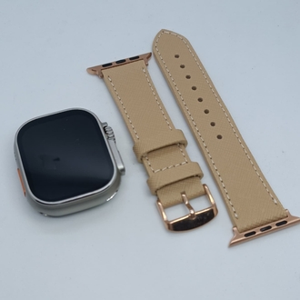Applewatch Saffiano Deri Saat Kordonu Bej