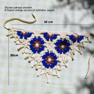 Saks Mavisi Çiçekli Bandana