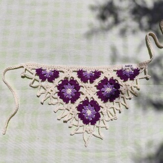 Mor Çiçekli Bandana
