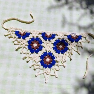 Saks Mavisi Çiçekli Bandana