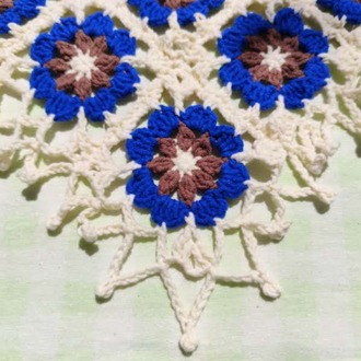 Saks Mavisi Çiçekli Bandana