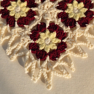 Bordo Çiçekli Bandana