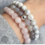 Rose Kuvars & Labradorite & Havlit ''3' lü''Mantra Bileklik