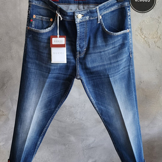 GUCCI Premium Stretch Denim Jean | İthal Esnek Kumaş & Signature Web Şerit Deta