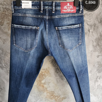 PRADA Premium Slim Fit Stretch Denim Jean | İthal Esnek Kumaş & Signature Metal Logo Detay
