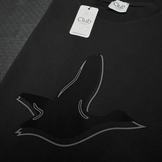 Club Ön Kuş Figürlü Aplike Detaylı Premium T-Shirt | 28/3 Duble Face Kumaş & Relaxed Fit