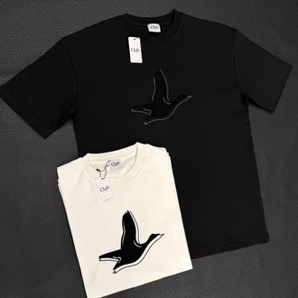 Club Ön Kuş Figürlü Aplike Detaylı Premium T-Shirt | 28/3 Duble Face Kumaş & Relaxed Fit