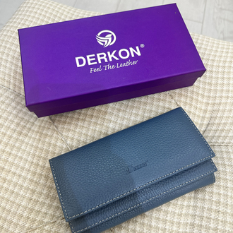 Hakiki deri büyük boy mavi cüzdan 