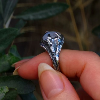 Oksitli 925 Ayar Gümüş Rosecut Aytaşı Yüzük