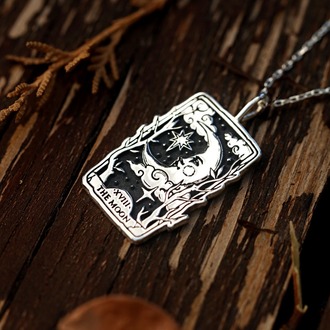 925K Gümüş The Moon Tarot Kolye