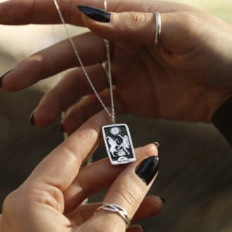 925K Gümüş The Devil Tarot Kolye