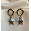 Sallantılı Mavi Yıldız Küpe / Earring