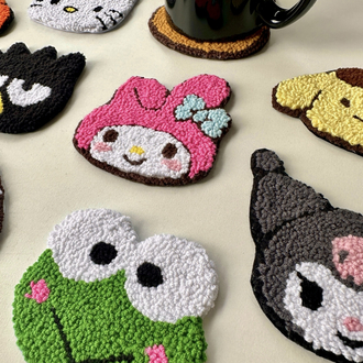 Sanrio Karakterli El Yapımı Bardak Altlığı Sevimli Ev Dekoru