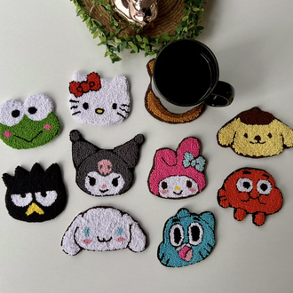 Sanrio Karakterli El Yapımı Bardak Altlığı Sevimli Ev Dekoru