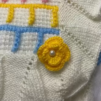 El Yapımı Renkli Çizgili Örgü Bebek Battaniyesi
