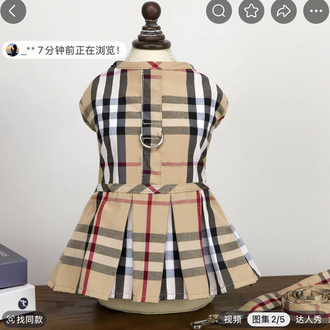 Burberry özel tasarımlı pet elbise