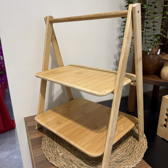 2 Katlı Bambu Stand