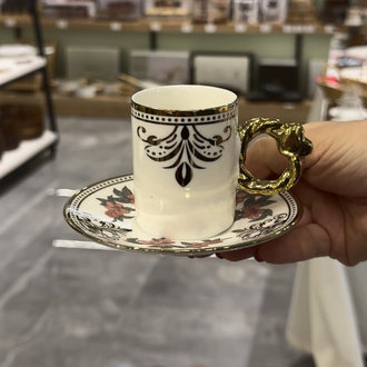 Perotti 6 Kişilik Kahve Takımı Gold Detaylı 80 CC