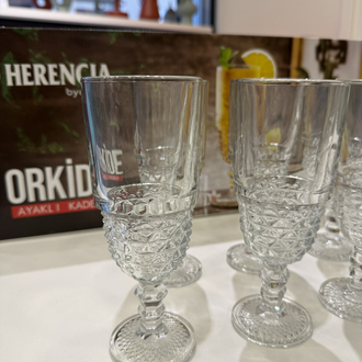Hadise Ayaklı Cam Meşrubat Bardağı 6’lı Set – 220 ml