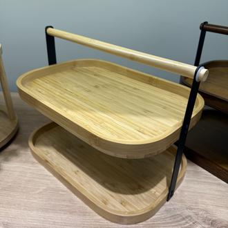 2 Katlı Bambu Stand