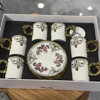 Perotti 6 Kişilik Kahve Takımı Gold Detaylı 80 CC