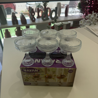 6’lı Ayaklı Cam Lokumluk Seti 100 ml