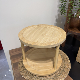Döner Tabaklı Bambu Stand