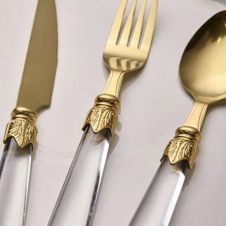 18 PARÇA GOLD ÇATAL BIÇAK SETİ