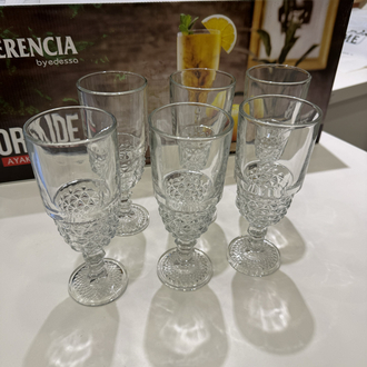 Hadise Ayaklı Cam Meşrubat Bardağı 6’lı Set – 220 ml