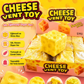 Cheese Peynir Squishy Küp – Viral Sıkılabilir Stres Oyuncağı