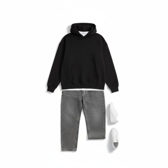 Siyah basic Hoodie 